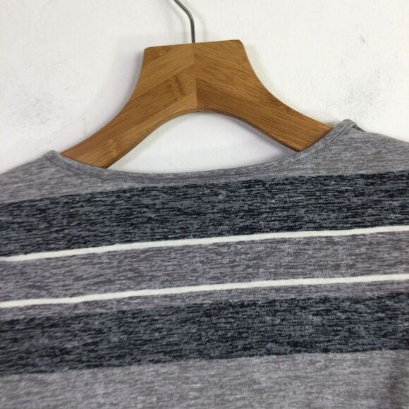Christopher & Banks Womens V-Neck T-Shirt Short Sleeves Striped Gray Size PS - Picture 13 of 16